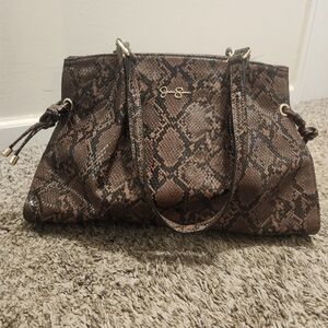 Brown Snake Print Women's Bag